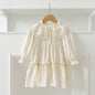 New Design Autumn Floral Embroidery Pattern Baby Kids Girls Bow-Tied Collar Onesies And Dress – Princess Sister Matching Set-4